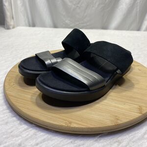 Ecco Flowt Sandal Nubuck Leather Black US Womens Size 8.5 EU 39 Slide Strap